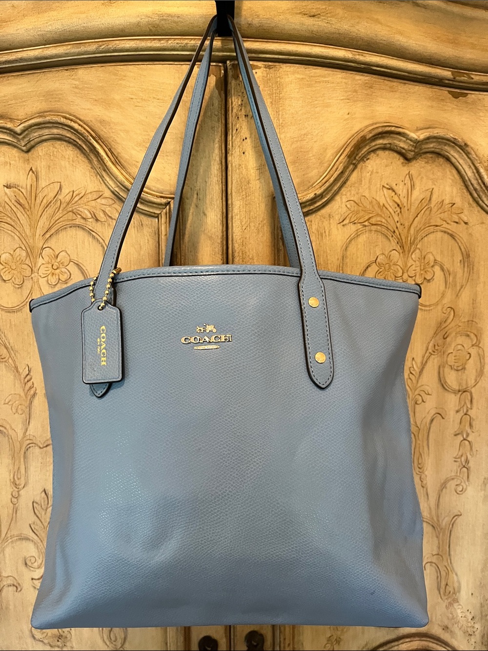 Coach City Zip F36875 Pebbled Leather Tote Gold Hardware Hangtag 2015